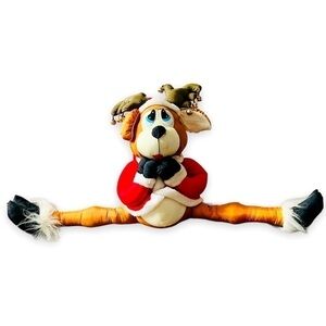 Vtg House of Loyd Shivers Reindeer Christmas Draft Stopper Nylon Parachute Plush